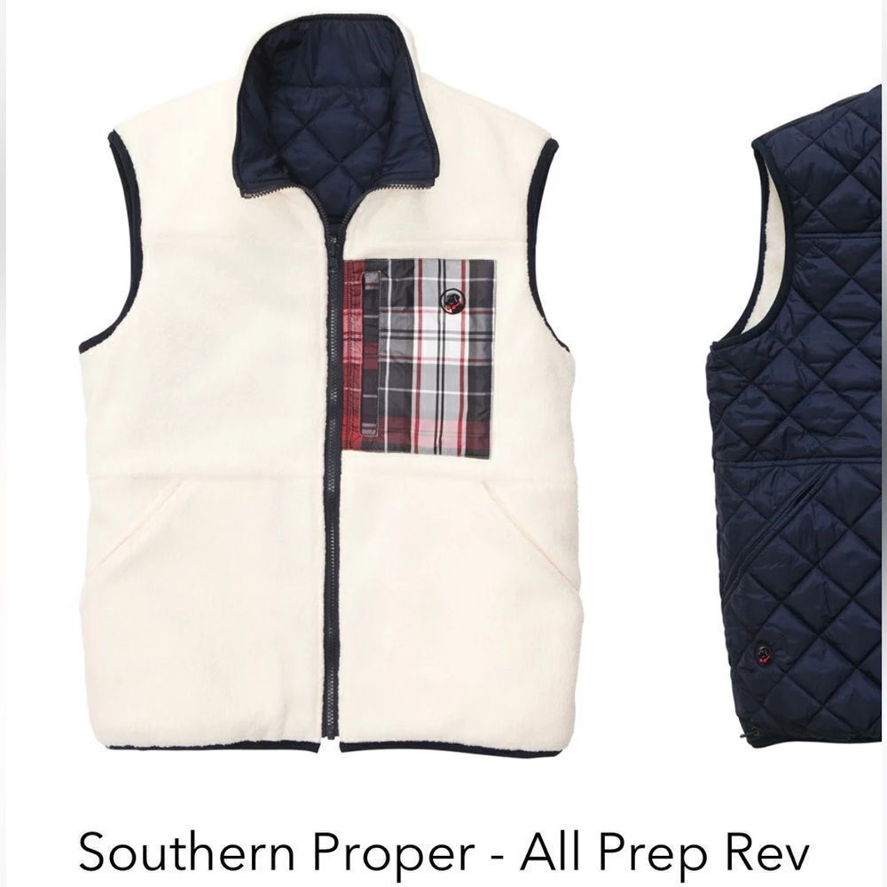 Southern Proper Reversible Men's All Prep Rev Vest with fleece